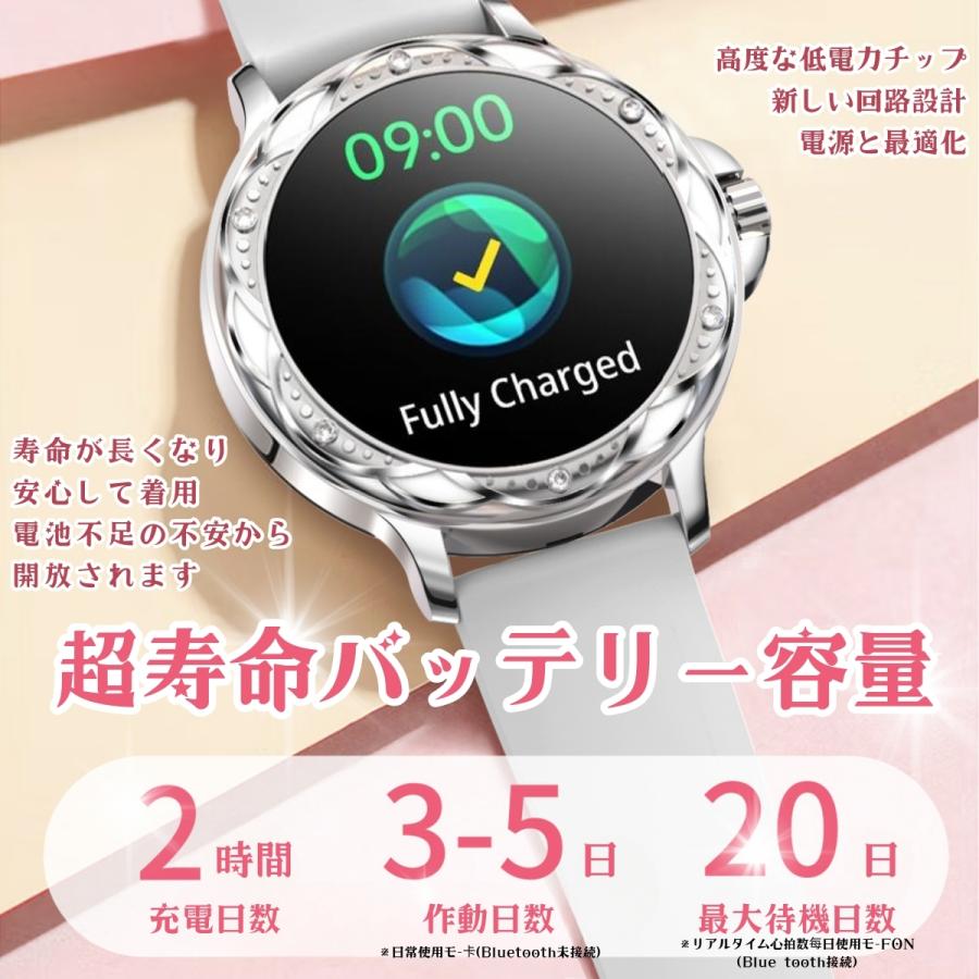 スマートウォッチ レディース 通話機能 腕時計 2023最新 心拍数 女性 