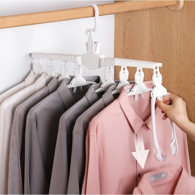 ハンガー 折りたたみ 収納 洗濯 物干し 8連 室内 屋外 ワンタッチ 省