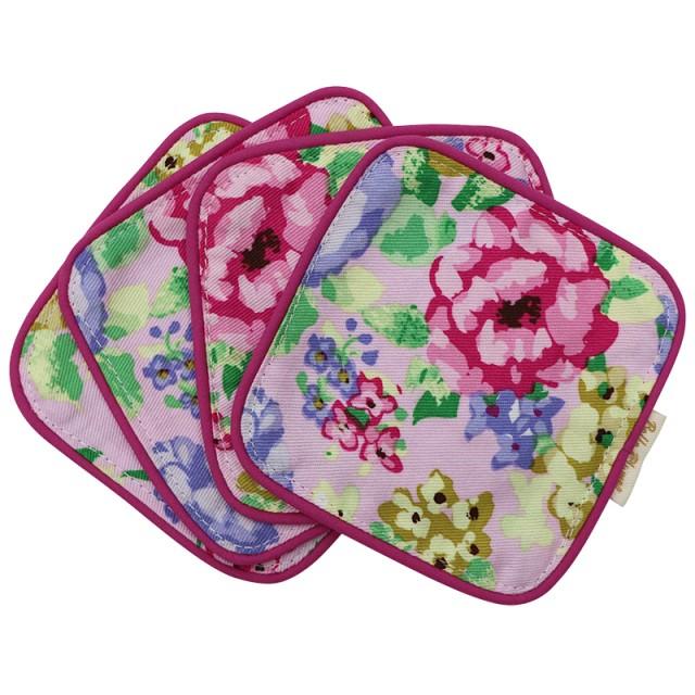 コースター 4枚セット おしゃれ 布 天然綿 厚手 吸水 グラス置き 花柄 可愛い ブランド ベルプリューム シェリ エプロン通販 ベルプリューム 通販 Yahoo ショッピング