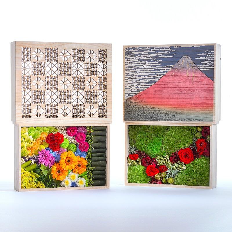 組子組子細工壁掛けウォールアート赤富士