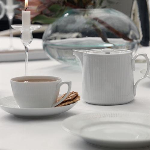 ロイヤル コペンハーゲン ホワイトフルーテッド ティーポット 茶こし