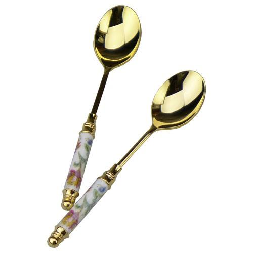 ミントン ハドンホール ティースプーン・ケーキフォーク 金仕様 MINTON MINTON〉ハドンホール ティースプーン&ケーキフォークセット 金