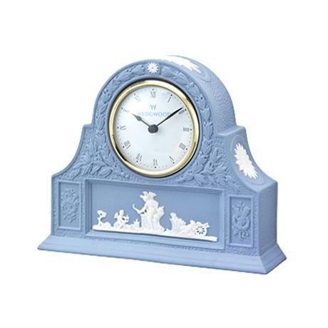 [新品保証書付き］ウェッジウッド　ジャスパー ペール ブルー マントルクロック WEDGWOOD（ウェッジウッド） ジャスパーウエア ペールブルー マントル