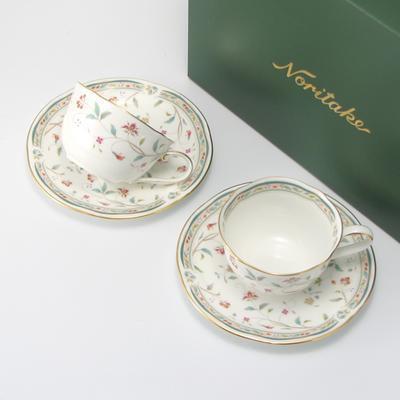 花柄 カップ＆ソーサー NORITAKE ノリタケ ボーンチャイナ花柄ティーセットカップ＆ソーサープレート Noritakeノリタケ 桜 ピンク9901/2 青9901/1 食器