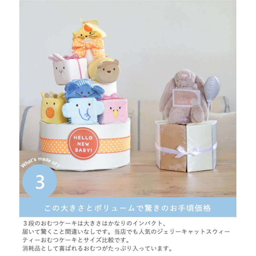 ♡eiページ♡オムツケーキ おむつケーキ おむつ de ケーキ（中） PREMIUM AN-19PRP-2 ローズピンク