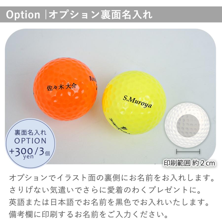 名前入れオプション　１つ500円 名入れギフト オプション ゴルフボール 裏面名前印刷（3個入り） 父の