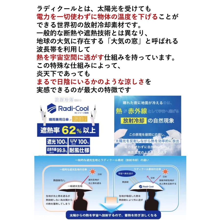 ラディクール Radi cool 遮光耐風ミニ55 日傘 No.2540 一級遮光 晴雨兼用 折りたたみ傘 日傘 放射冷却 耐風 55センチ ユニセックス | nifty colors | 01