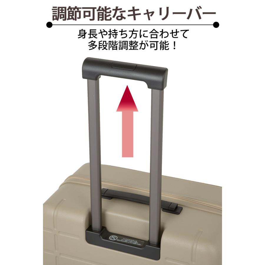 ＼SALE 20％OFF／ACE エース スーツケース エスカレラ フロントオープン キャリーバッグ 拡張 62〜71L Mサイズ 国際線 国内線 メンズ レディース 8輪 05652 | Ace | 14