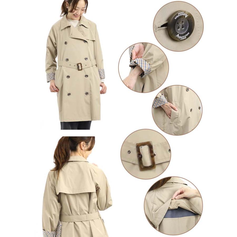 【美品✨】アクアスキュータム レインコート フード・ミニバッグ付き Aquascutum（アクアスキュータム） レインコート トレンチ型