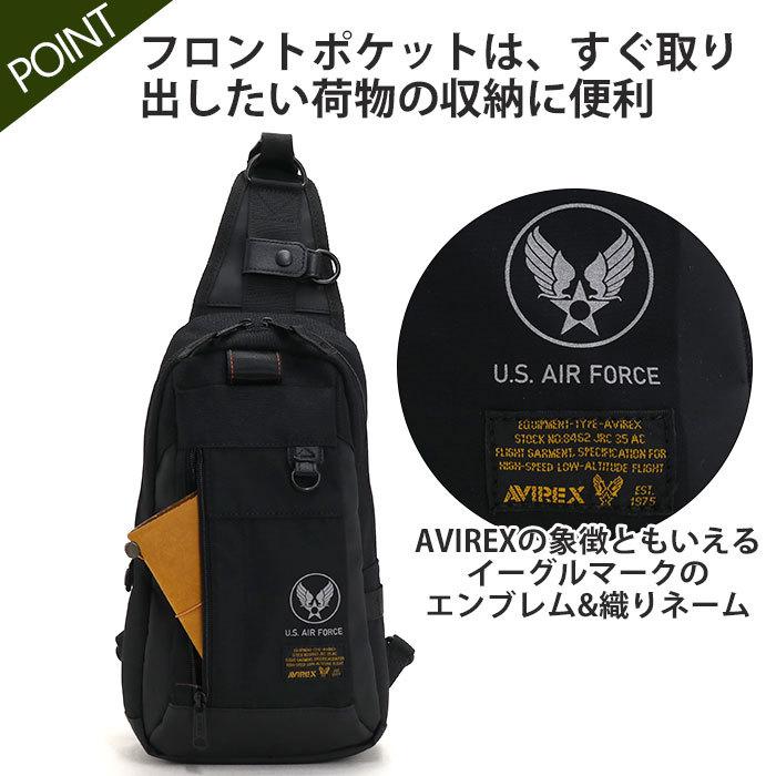 【極美品✨】アヴィレックス ボディバッグ 斜め掛け ロゴ レザー 牛皮 ブラック AVIREX（アヴィレックス） アビレックス ボディバッグ ワンショルダー