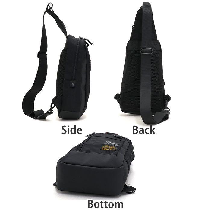 AVIREX ボディバッグ 黒 レザー AVIREX（アヴィレックス）の「【直営店限定】バーシティー