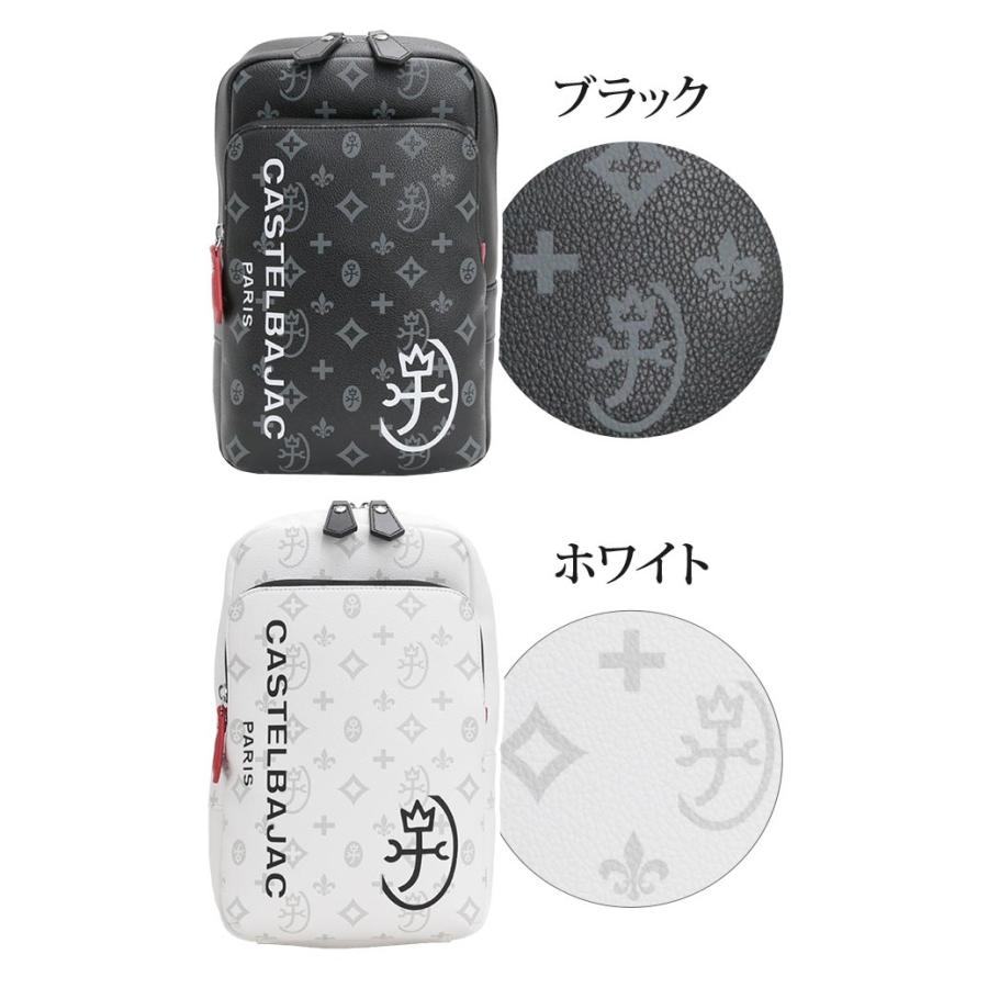 極美品 カステルバジャック レザー ボディバッグ ショルダー 総柄 ロゴマーク CASTELBAJAC（カステルバジャック） バッグ ショルダーバック メンズ