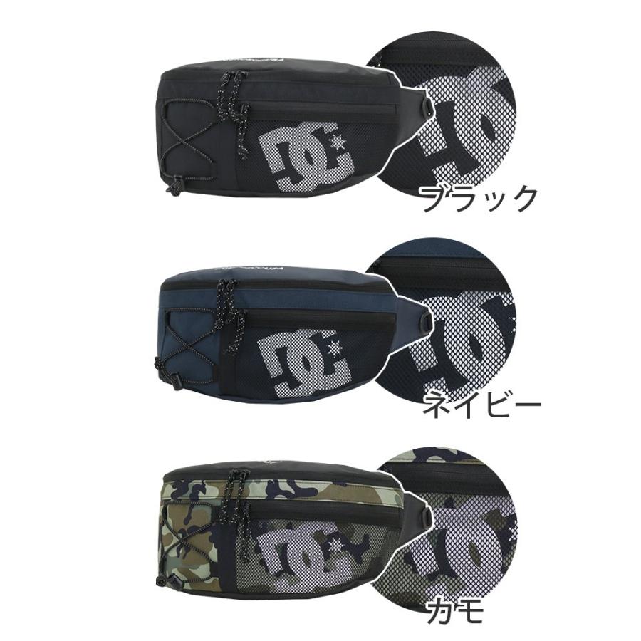 DC ボディバッグ ブラック メッシュポケット 中生地に柄あり DC SHOES（ディーシーシューズ） ボディーバッグ DC shoes DCシューズ