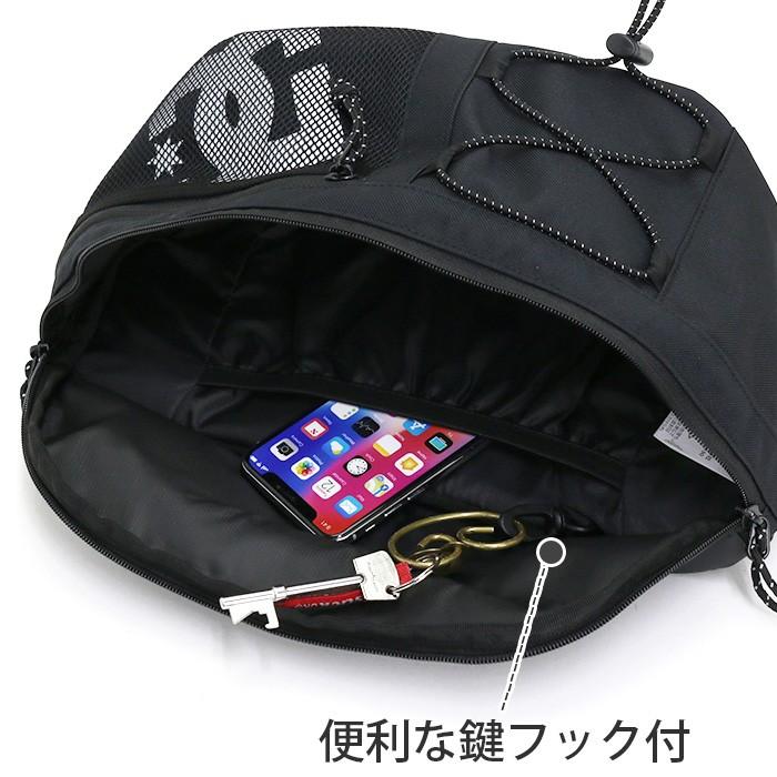 DC ボディバッグ ブラック メッシュポケット 中生地に柄あり DC SHOES（ディーシーシューズ） ボディーバッグ DC shoes DCシューズ