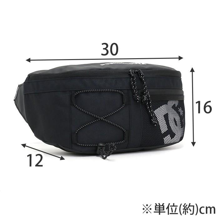DC ボディバッグ ブラック メッシュポケット 中生地に柄あり DC SHOES（ディーシーシューズ） ボディーバッグ DC shoes DCシューズ