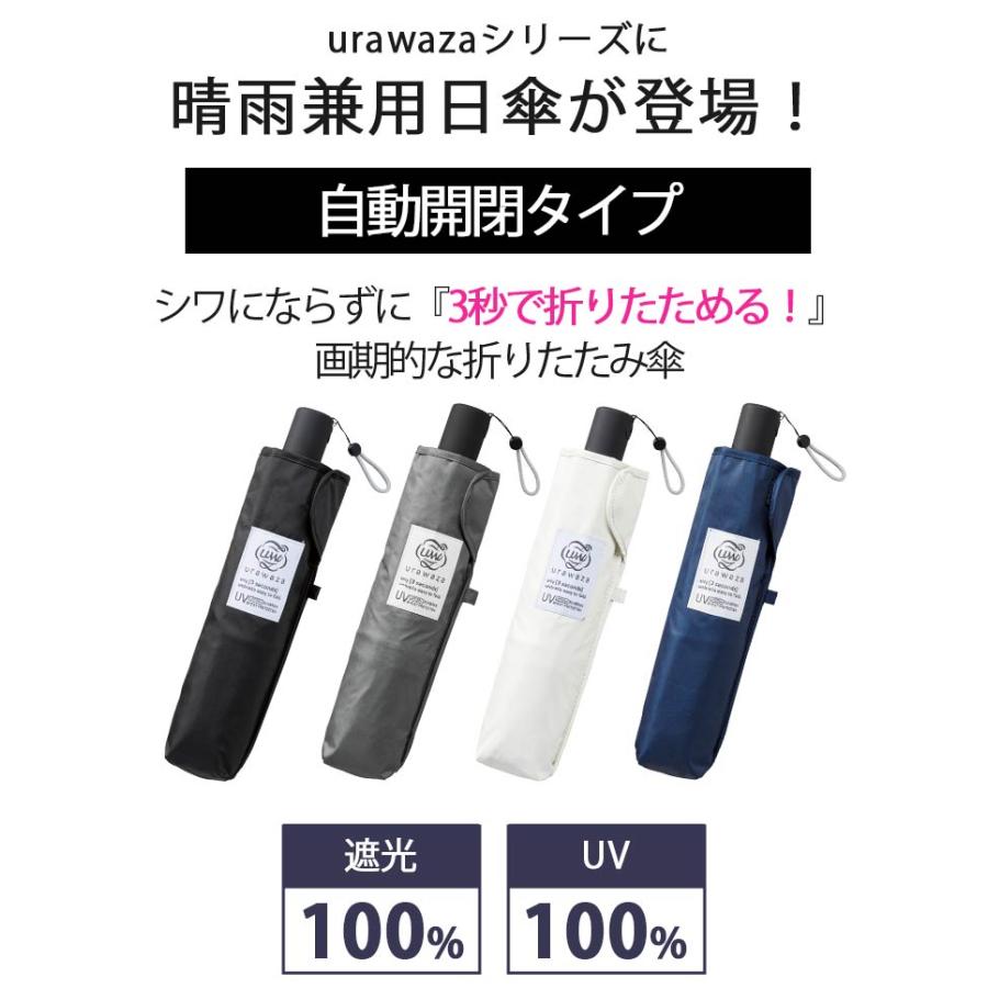 urawaza ウラワザ 傘 折り畳み 日傘 軽量 晴雨兼用 雨傘 メンズ レディース 55cm UVカット 紫外線対策 3秒でたためる 無地 30244-12 estaa（エスタ） 日傘 折りたたみ傘 晴雨兼用 urawaza ウラワザ 3秒で