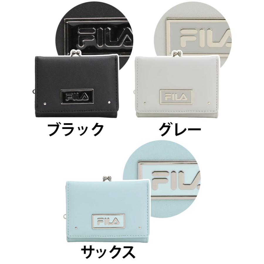 FILA（フィラ） 三つ折り財布 コンパクト グラデブローチ がま口
