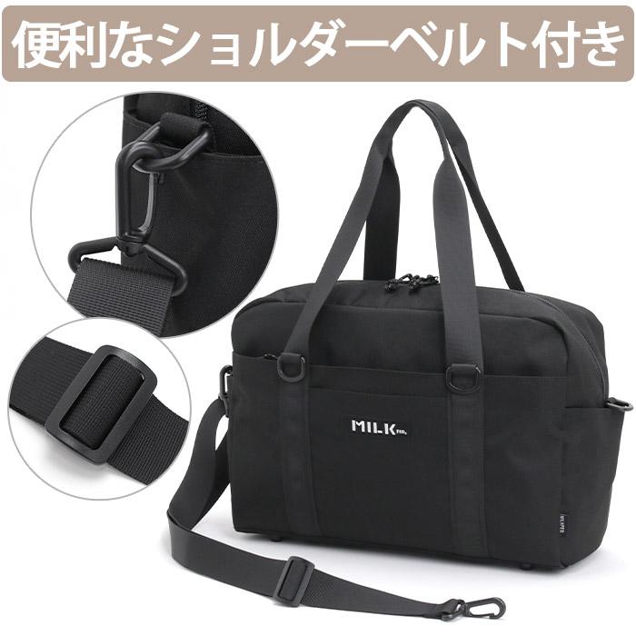 スクールバッグ ミルクフェド MILK FED. スクバ ボストンバッグ レディース メンズ スクールボストン 黒 A4 103261053003_11