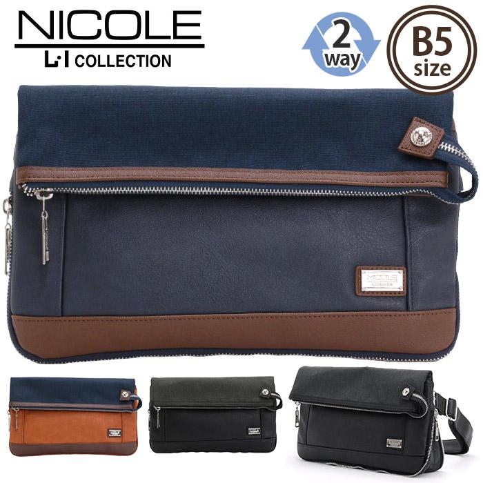 NICOLE（ニコル） ショルダーバッグ メンズ フラップ クラッチバッグ