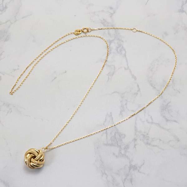 ウノアエレ UNOAERRE ペンダント チェーンセットモデル ネックレス ラブノット 恋結び LOVE KNOT 18金 K18YG イエローゴールド イタリア製 25601の画像