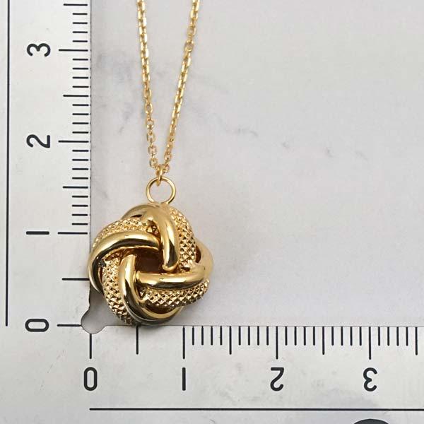 ウノアエレ UNOAERRE ペンダント チェーンセットモデル ネックレス ラブノット 恋結び LOVE KNOT 18金 K18YG イエローゴールド イタリア製 25601の画像