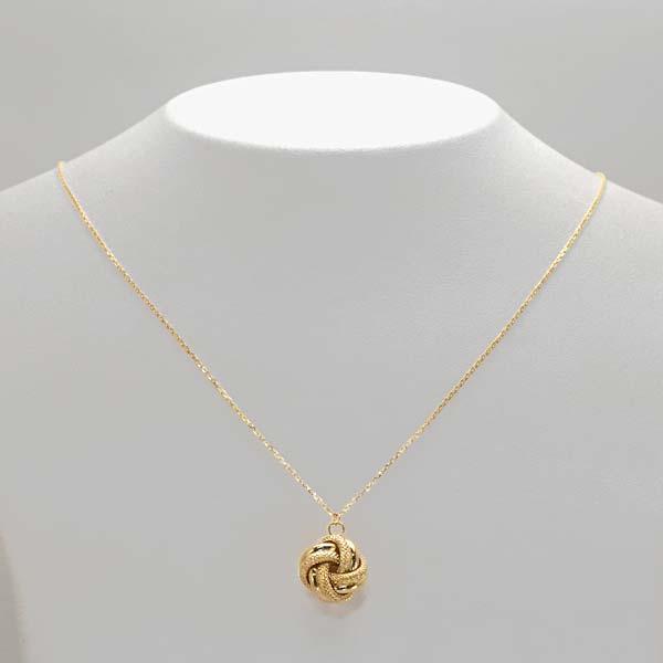 ウノアエレ UNOAERRE ペンダント チェーンセットモデル ネックレス ラブノット 恋結び LOVE KNOT 18金 K18YG イエローゴールド イタリア製 25601の画像