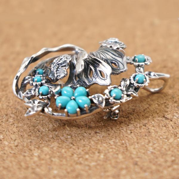 ウィリアムモリス るりはこべ ブローチ ペンダント 405C0011 ウィリアムモリス WILLIAM MORRIS るりはこべ トルコ石