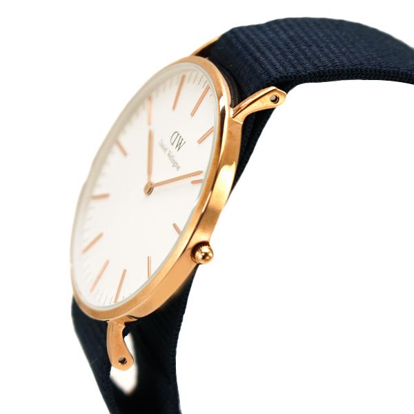 ダニエルウェリントン Daniel Wellington 腕時計 Classic Bayswater 36mm ローズ ホワイト文字盤 ネイビー NATOベルト ユニセックス メンズ・レディース｜bellmart｜03