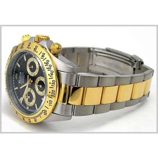 ELGIN（エルジン） クロノグラフ・ダイバーズウォッチ コンビ/ブラック