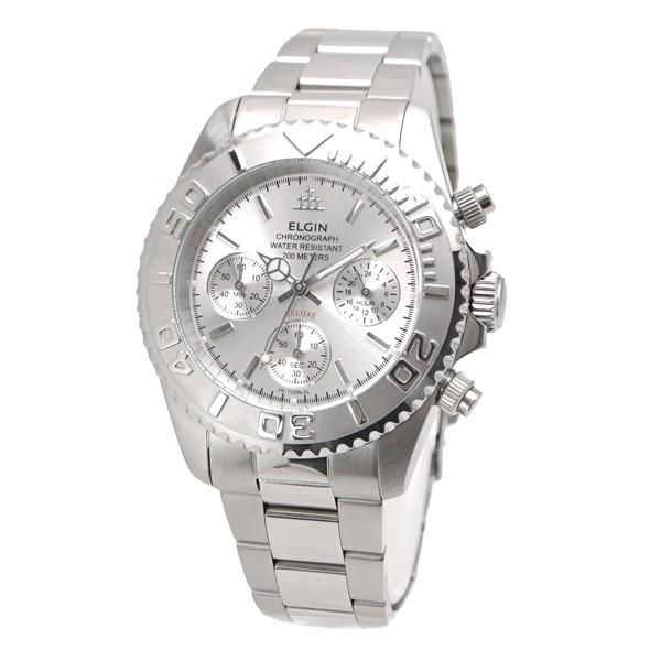 ELGIN エルジン 腕時計 クロノグラフ メンズ シルバー FK1120S
