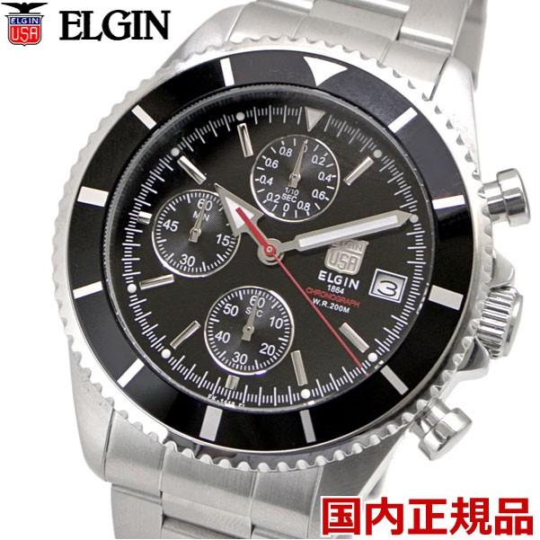 ELGIN エルジン 腕時計 クロノグラフ メンズ ブラック FK1418S-B｜bellmart