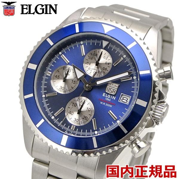 ELGIN エルジン 腕時計 クロノグラフ メンズ ブルー FK1418S-BL｜bellmart