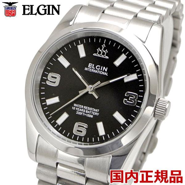 ELGIN エルジン 腕時計 メンズ 10年電池搭載 ブラック文字盤 FK1421S-B : fk1421s-b : Bell Mart ...