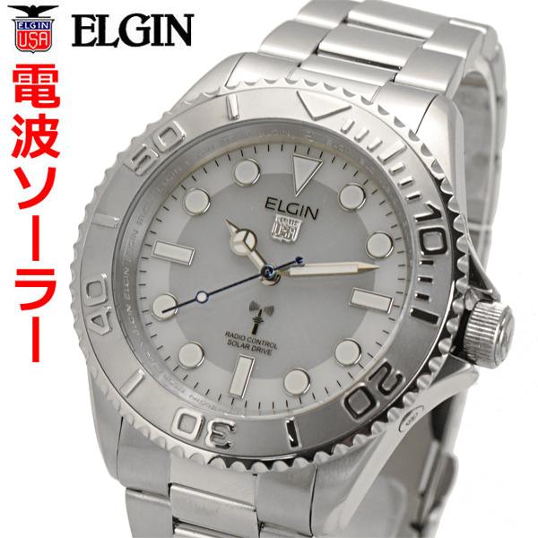 エルジン ELGIN 電波ソーラーウォッチ 腕時計 10気圧防水 太陽電池 メンズ 男性用 ホワイト文字盤 FK1430S-WP｜bellmart