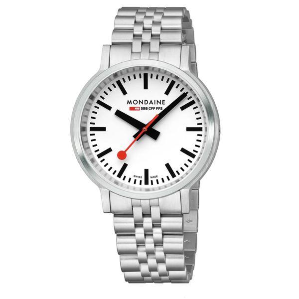 モンディーン stop2go MONDAINE スイス鉄道時計 ステンレスベルト