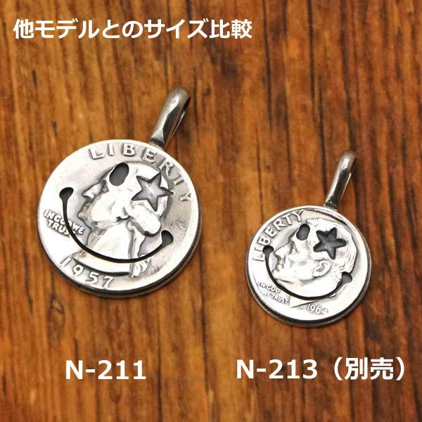 ノースワークス NORTH WORKS コイン ネックレス 50cmチェーン付き スマイルマーク ニコちゃん 片目が星印 25セント銀貨 シルバー 日本製 N-211-S-50【正規品】_9