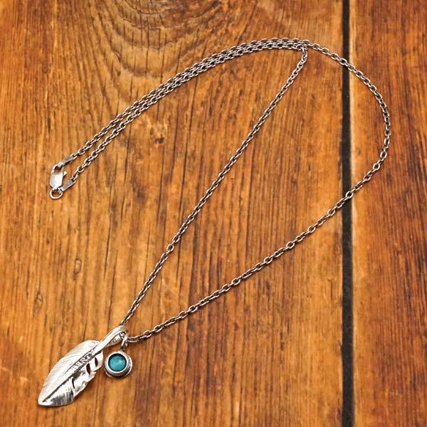 NORTH WORKS リバティフェザー ネックレス ターコイズ50cm NORTH WORKS（ノースワークス） リバティフェザーネックレス