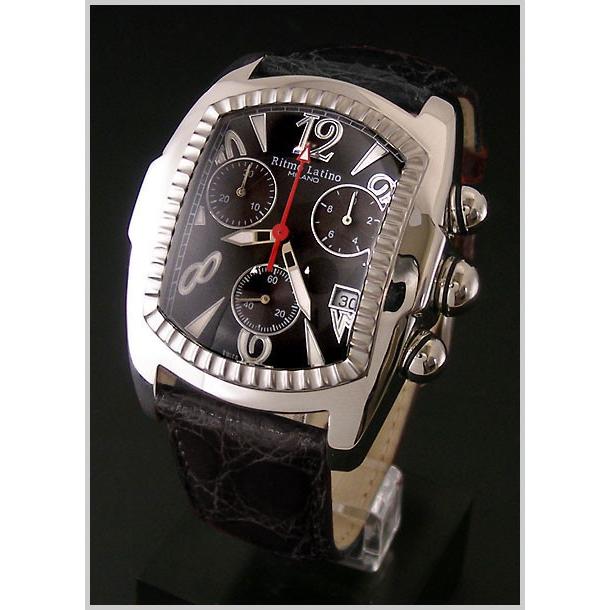 リトモラティーノ Ritmo Latino 腕時計 クラシコ CLASSICO クロノグラフ/ワニ革ブラックベルト ブラック文字盤/メンズ 国内正規品 QCAL22SS｜bellmart｜02