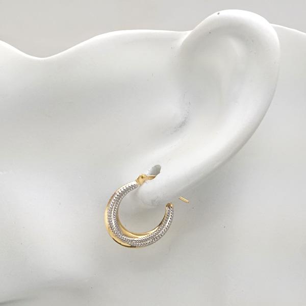 ウノアエレUNOAERREツイストフックデサインピアス18金 UNOAERRE（ウノアエレ） ピアス 18金 K18YG x WG イエロー x ホワイト