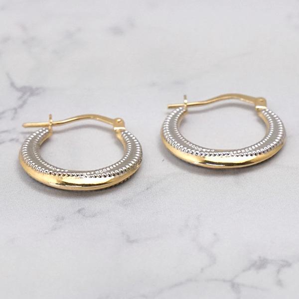 UNOAERRE（ウノアエレ） ピアス 18金 K18YG x WG イエロー x ホワイト