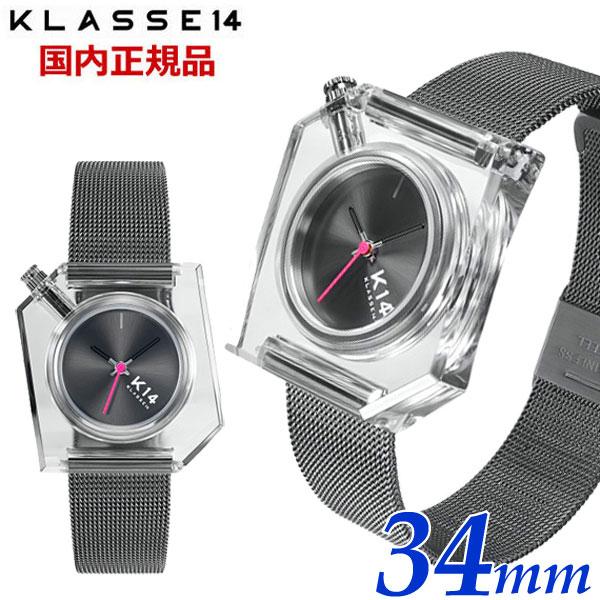KLASSE14 クラス14 クラスフォーティーン K14 IRREGULARLY SQUARE Gun with Mesh Strap 34mm イレギュラリー スクエア ガンメタ レディース 腕時計