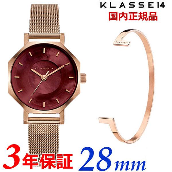 KLASSE14 クラスフォーティーン OKTO MOP Red with Mesh Strap 28mm ブレスレットセットモデル レディース 腕時計 ステンレスベルト WOK21RG012S