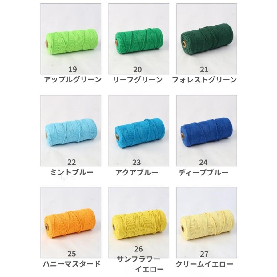 マクラメ糸 ロープ ヤーン 3mm ○10m×10束○ 選べる全43色 コットン
