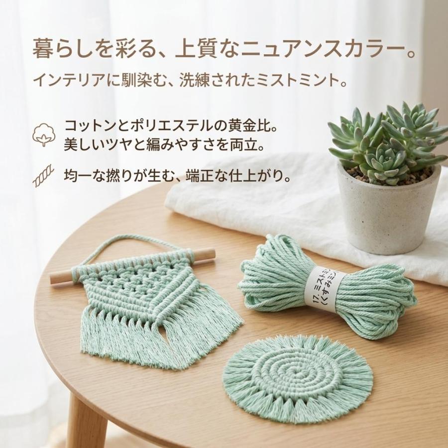 マクラメ糸 ロープ ヤーン 3mm ○10m×10束○ 選べる全43色 コットン