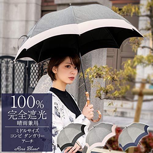 品質一番の レデ おしゃれ ブランド 撥水 1級遮光 Uvカット 晴雨兼用 日傘 Blanc Rose 99 ではダメなんです 100 完全遮光 Blanc 芦屋ロサブラン Rose 傘