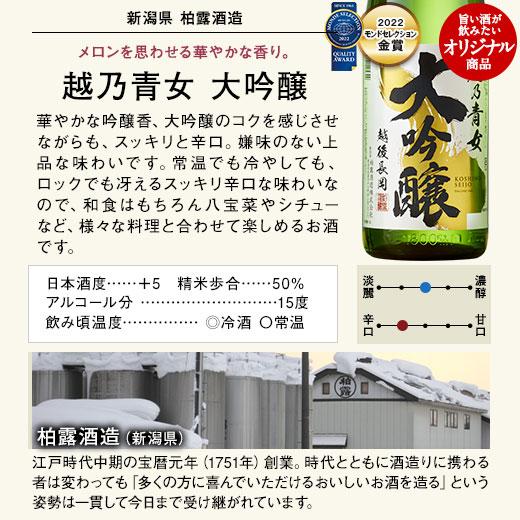 日本酒 父の日 特割 越乃五蔵 大吟醸 飲み比べセット 一升瓶 5本組 第2弾 52%オフ 1800ml 父の日 プレゼント 2024 お中元 ギフト お父さん 男性｜bellunafoods｜05