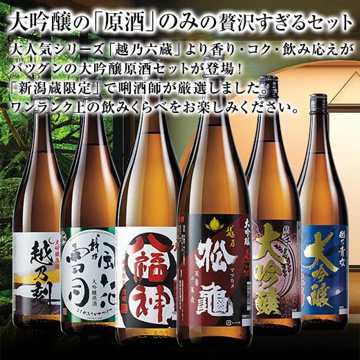 日本酒 大吟醸酒 大吟醸原酒 越乃六蔵 飲み比べセット 2022 一升瓶 6本組 1800ml 50%オフ 送料無料|bellunafoods|02