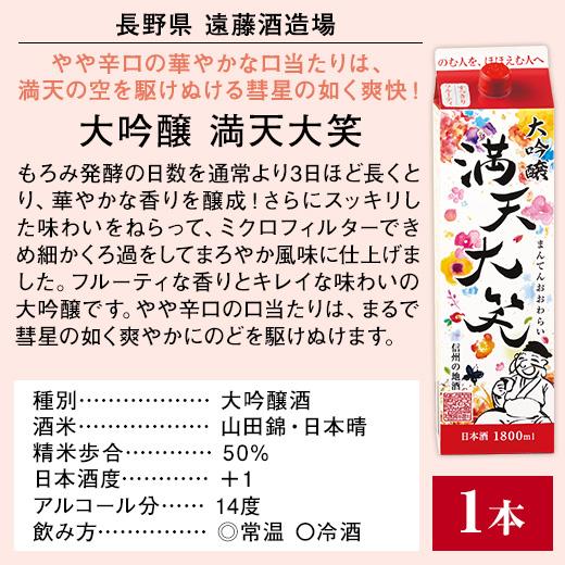 日本酒 大吟醸酒 大吟醸 全国５蔵 1.8L パック飲み比べ 5本組 1800ml 5本 送料無料 父の日 プレゼント 2024 お中元 ギフト【7560円(税込)以上で送料無料】｜bellunafoods｜10