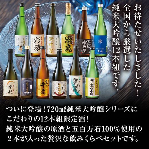 日本酒 父の日 純米大吟醸酒 特割 全国 12酒蔵 純米大吟醸 飲み比べセット 12本組 720ml ギフト プレゼント 2024 【7560円(税込)以上で送料無料】｜bellunafoods｜02