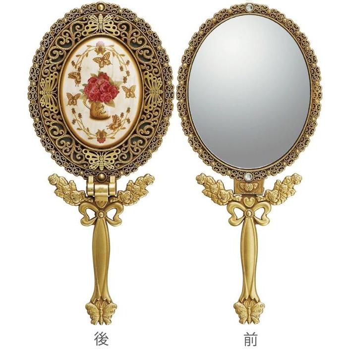 手鏡 携帯用ポーチ付き ゴールド ハンドミラー かわいい ハンドミラー Mサイズ アンティークゴールド Km インテリア生活雑貨お取り寄せ通販 通販 Yahoo ショッピング